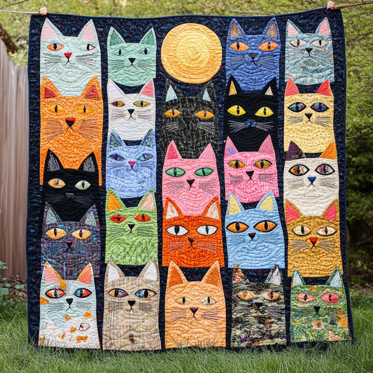 Whimsical Cat Quilt Blanket