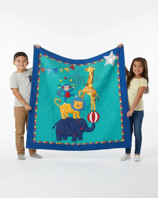 Whimsical Circus Quilt Blanket - Quilted Blanket by OtterMia