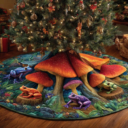 Whimsical Giant Caps Quilted Tree Skirt