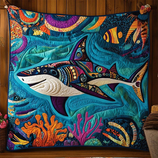 Whimsical Shark Quilt Blanket