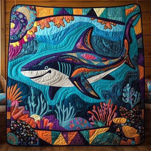 Whimsical Shark Quilt Blanket