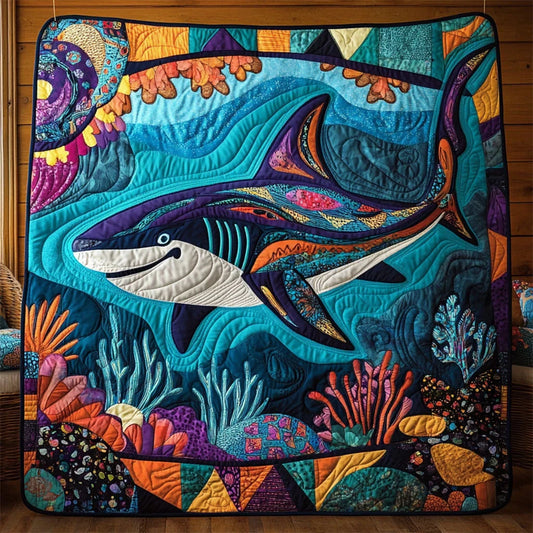 Whimsical Shark Quilt Blanket