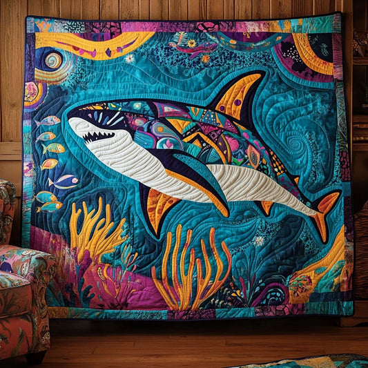 Whimsical Shark Quilt Blanket