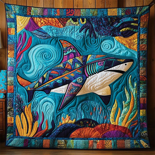 Whimsical Shark Quilt Blanket