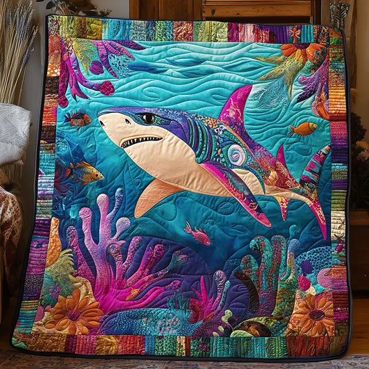 Whimsical Shark Quilt Blanket