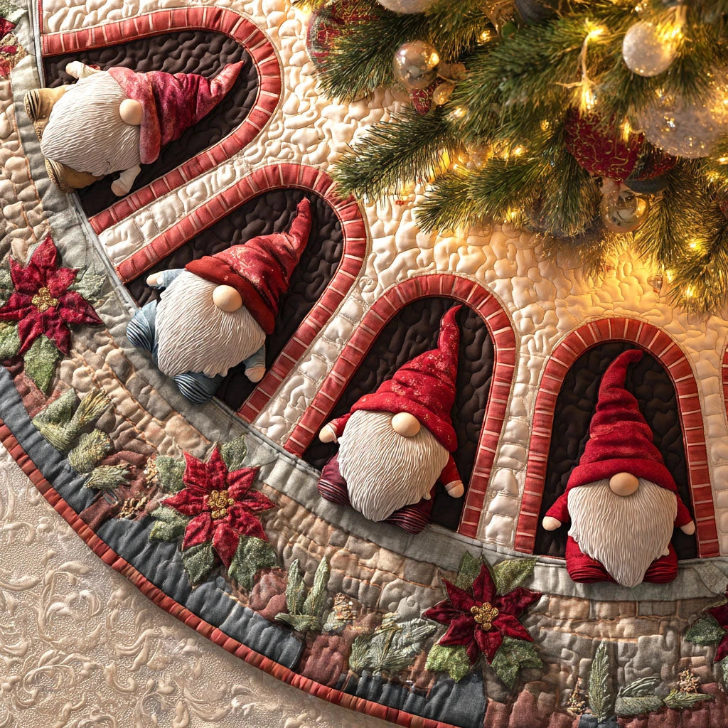 Whimsical Workshop Christmas Quilted Tree Skirt