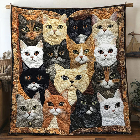 Whiskerheart Cat Quilt Blanket