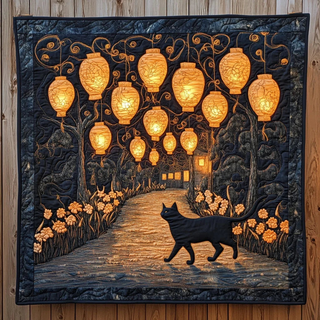 Whiskers And Lantern Quilt Blanket