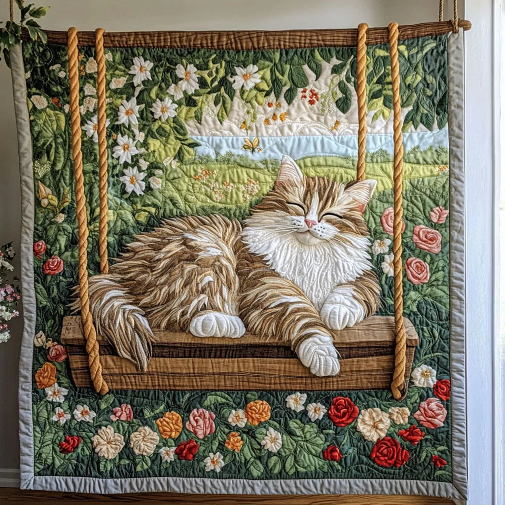 Whiskers In Bloom Quilt Blanket