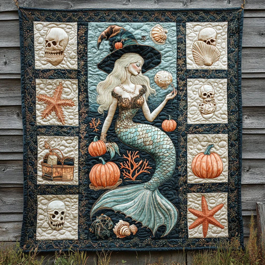 Whispering Mermaid Witch Quilt Blanket