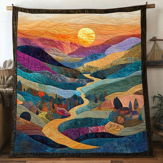 Whispering Mountain Ranges Quilt Blanket