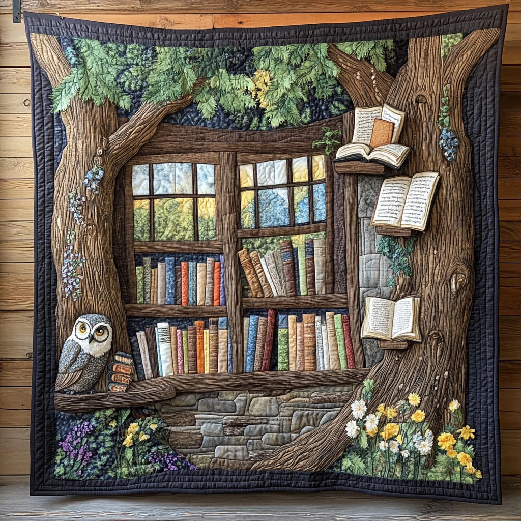 Whispers Of Forest Pages Quilt Blanket