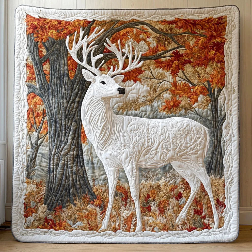 Whispers Of White Stag Quilt Blanket