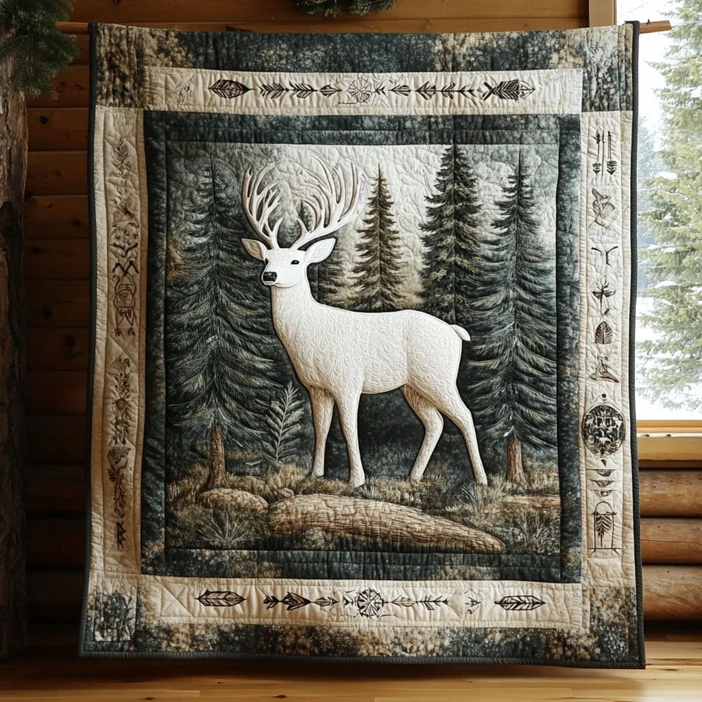 White Deer Quilt Blanket