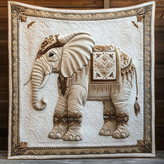 White Elephant Quilt Blanket