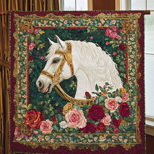 White Horse Waltz Quilt Blanket
