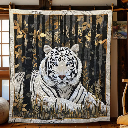 White Tiger Majestic Quilt Blanket