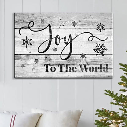 christian christmas wall decor joy to the world christmas wall art canvas (Landscape) (view 5)