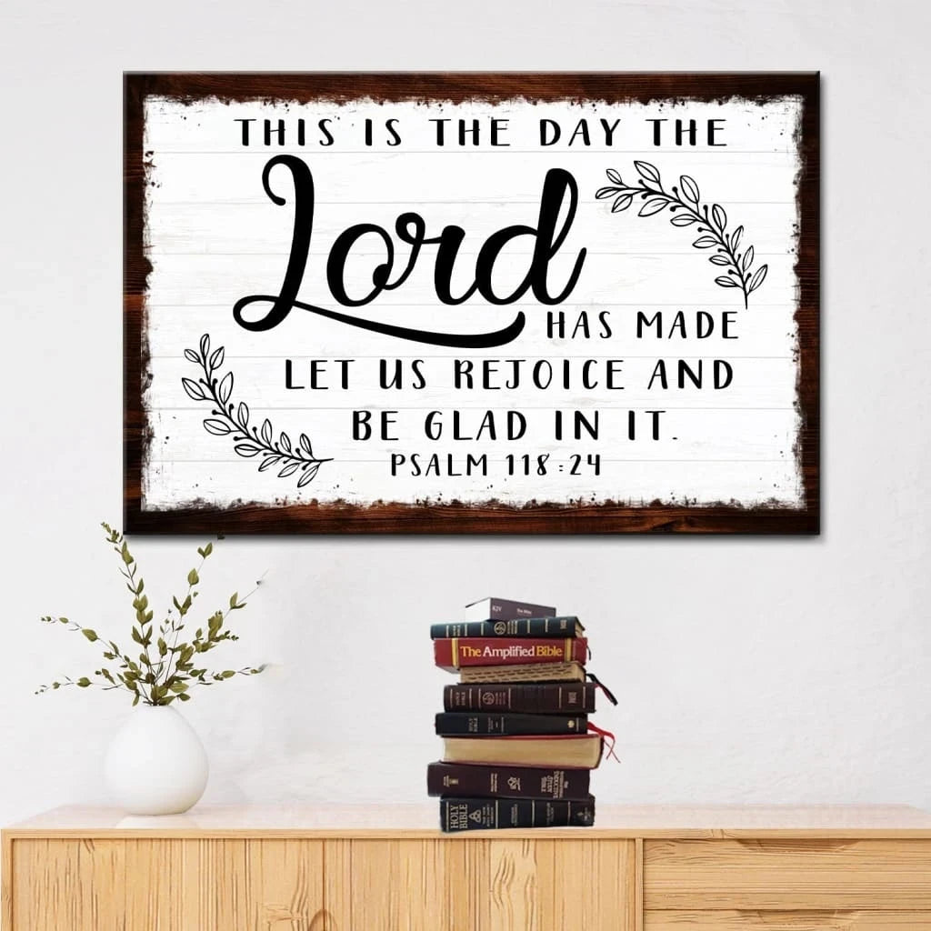 christian wall art this is the day the lord has made canvas print (Landscape) (view 4)