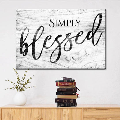 simply blessed wall art canvas modern farmhouse christian wall decor (Landscape) (view 4)