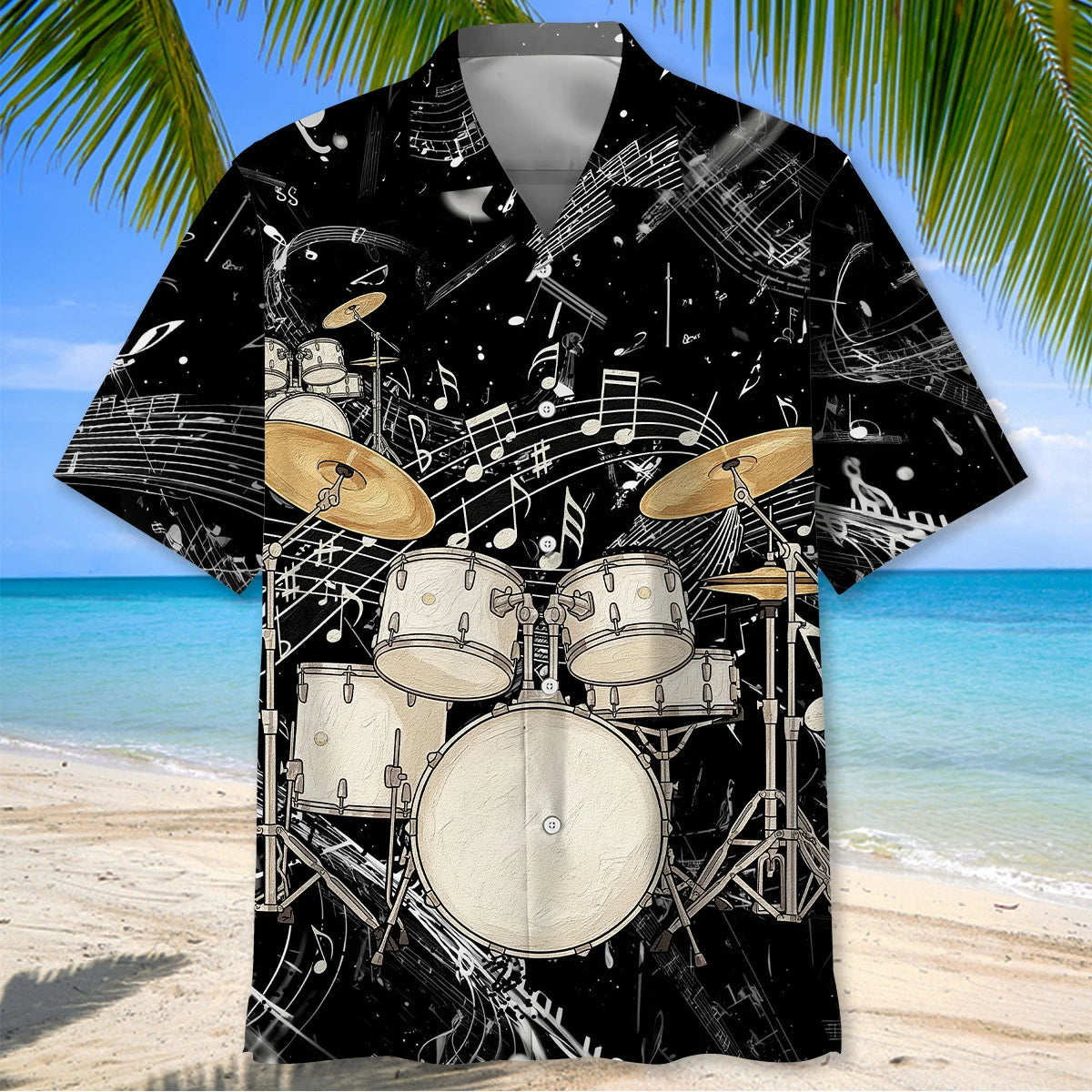 White Drum Hawaiian Shirt, custom shirt gift for men