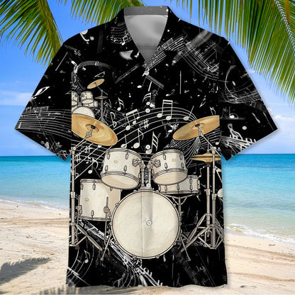 White Drum Hawaiian Shirt, custom shirt gift for men