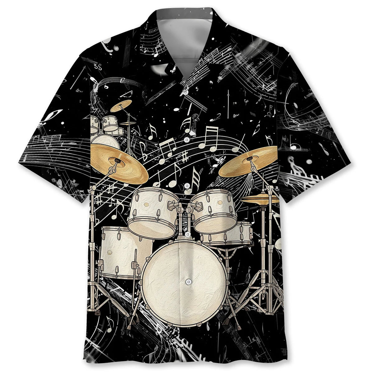 White Drum Hawaiian Shirt, custom shirt gift for men (view 2)