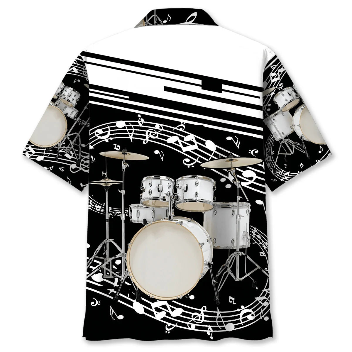 White Drum Set Hawaiian Shirt, custom shirt gift for men (view 3)