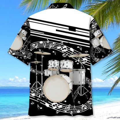White Drum Set Hawaiian Shirt, custom shirt gift for men (view 4)