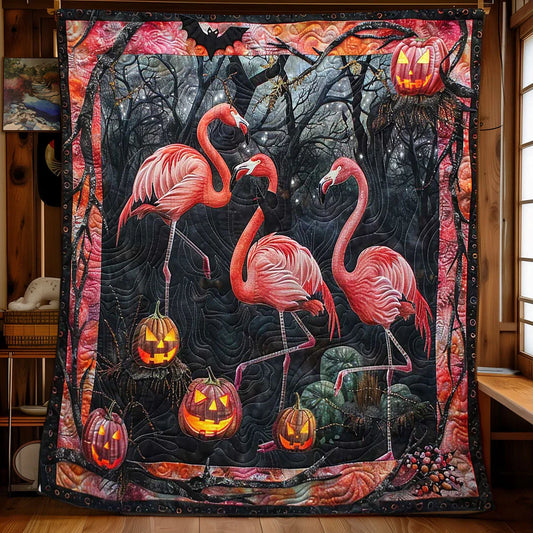 Wicked Flamingo Nest Quilt Blanket
