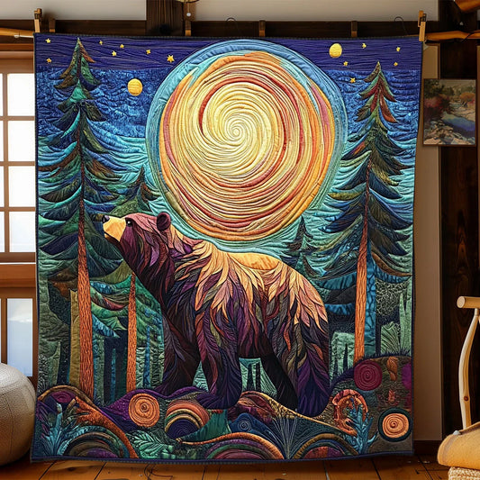 Wild Bear Night Quilt Blanket