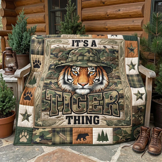 Wild Camo Tiger Quilt Blanket