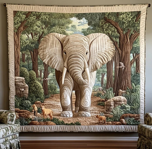 Wild Elephant Quilt Blanket