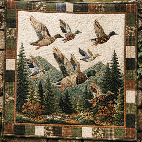 Wild Feathers Quilt Blanket - Quilted Blanket by OtterMia