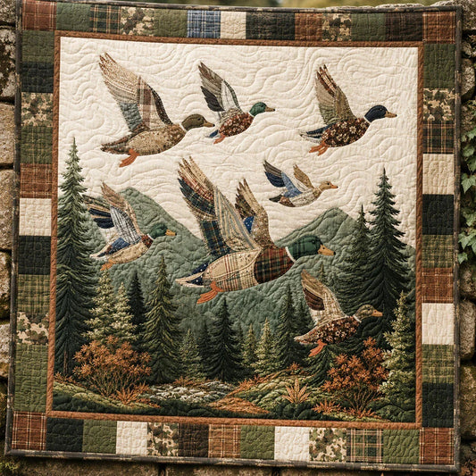 Wild Feathers Quilt Blanket - Quilted Blanket by OtterMia