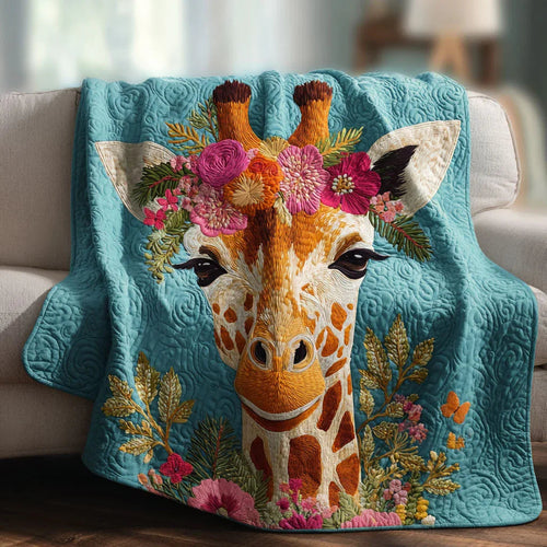 Wild Giraffe Quilt Blanket - Quilted Blanket by OtterMia