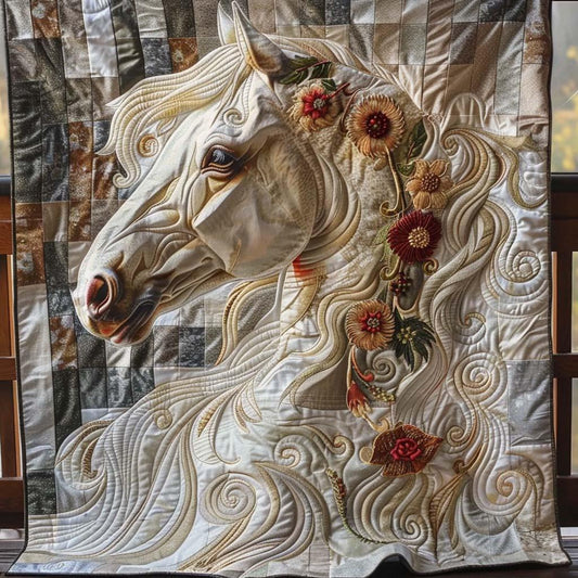Wild Horse Quilt Blanket - Quilted Blanket by OtterMia