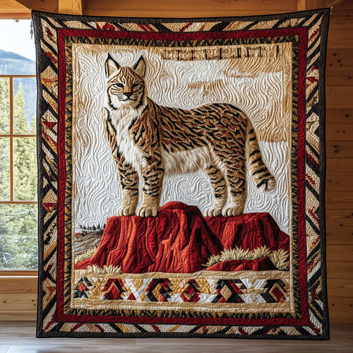 Wild Lynx Quilt Blanket