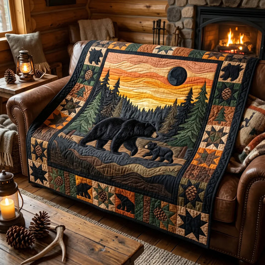 Wild Mama Bear Quilt Blanket