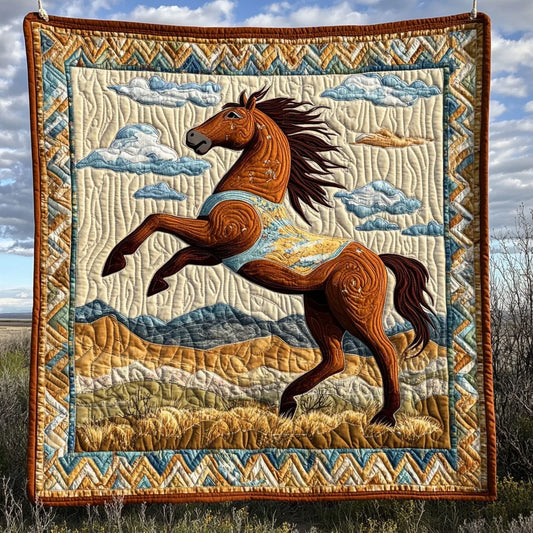 Wild Mustang Quilt Blanket