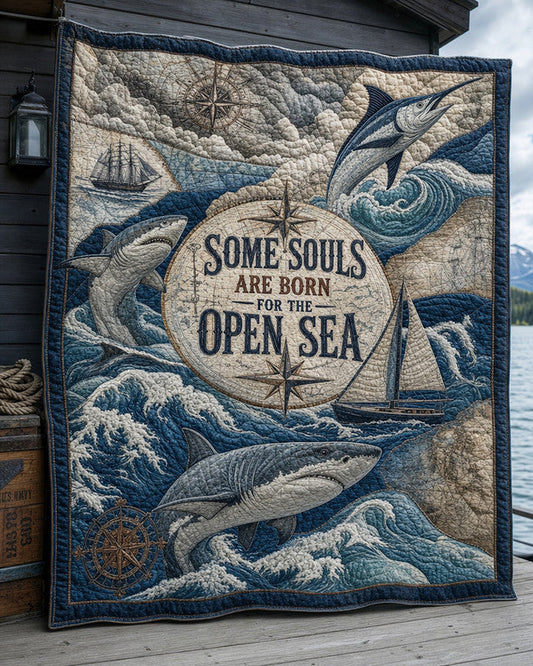 Wild Ocean Quilt Blanket - Quilted Blanket by OtterMia