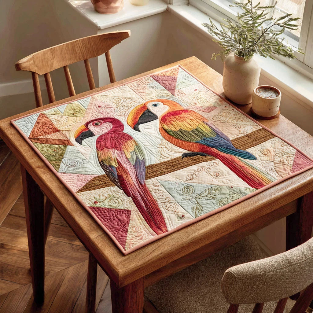 Wild Plumage Quilted Table Topper