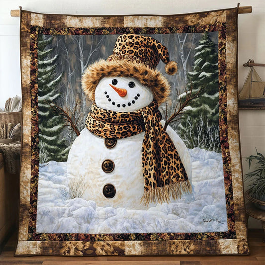 Wild Print Snowman Quilt Blanket