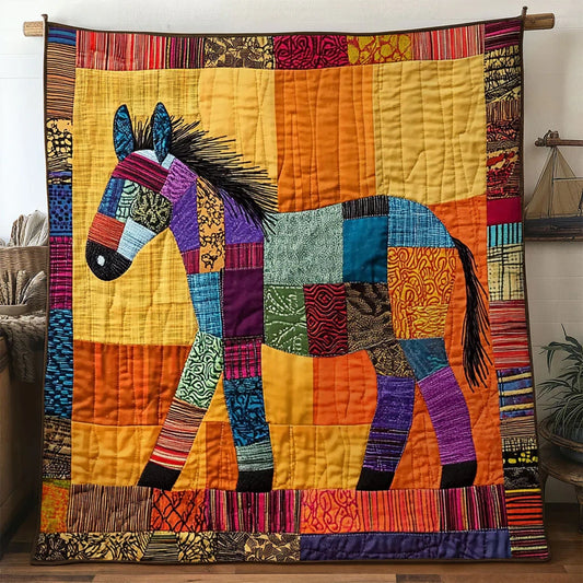 Wild Rhythm Donkey Quilt Blanket