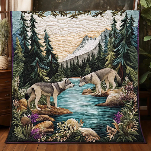 Wild River Wolve Quilt Blanket