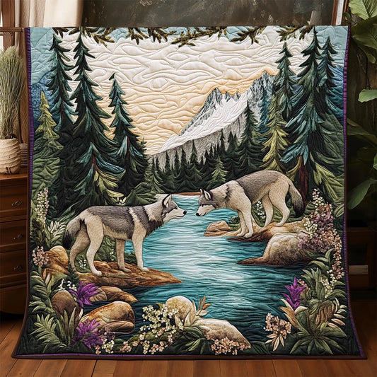 Wild River Wolve Quilt Blanket