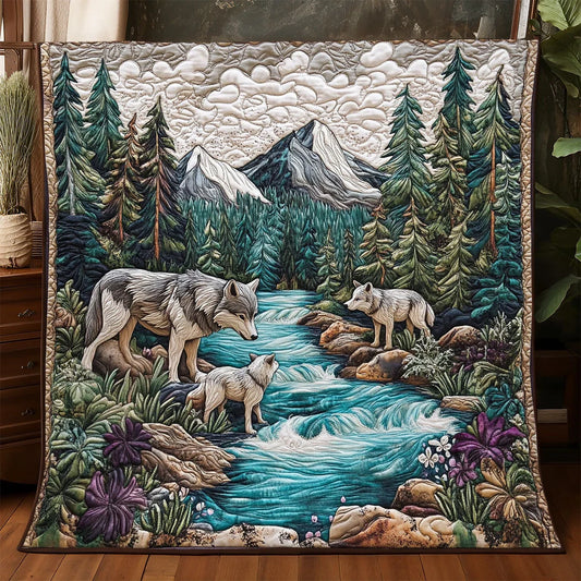 Wild River Wolve Quilt Blanket