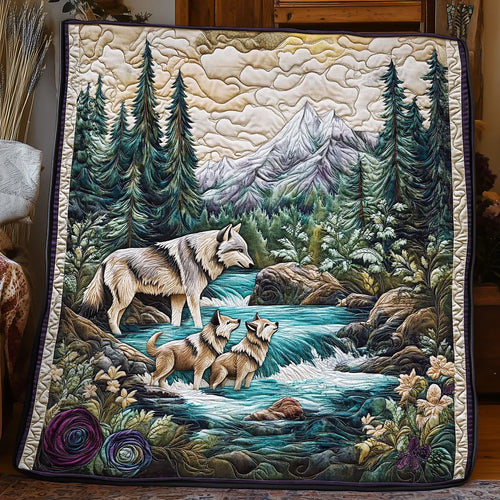 Wild River Wolve Quilt Blanket