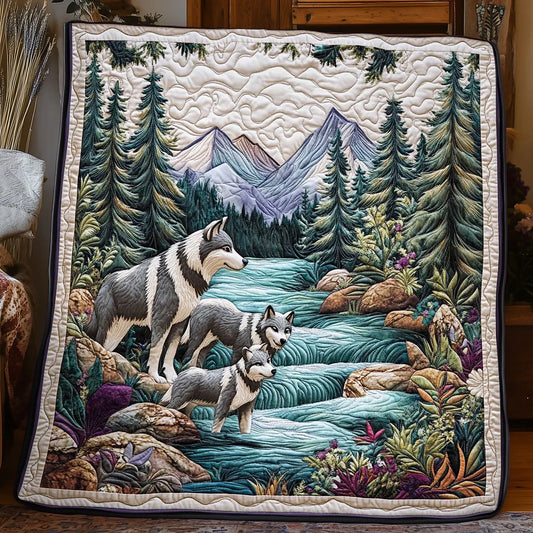 Wild River Wolve Quilt Blanket