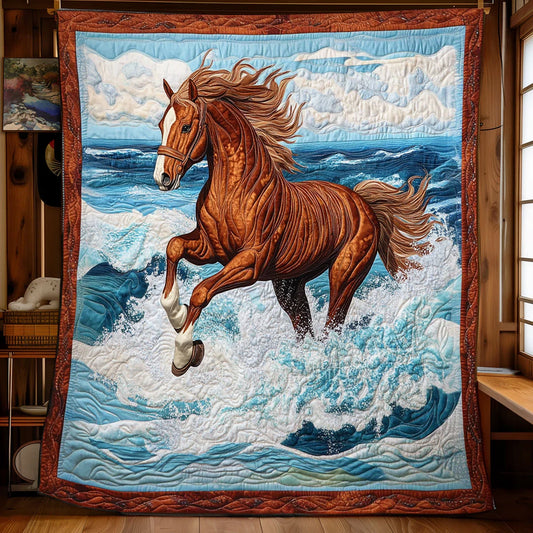 Wild Surf Quilt Blanket